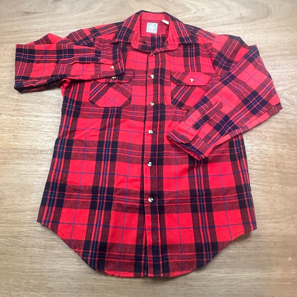 Vintage Outdoor Exchange Red Black Plaid Flannel Shirt Mens M